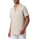 thumbnail image 4 of CAMISAS DE LINO PARA HOMBRE CON COLLAR CAMP, MANGA CORTA, BOTONES, CAMISAS DE VERANO DE PLAYA L Khaki, 4 of 6