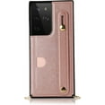 thumbnail image 6 of case for Samsung Galaxy S21 Ultra Wallet Case, Removable Adjustable Leather Strap Crossbody Card Holders Case Neck Strap Lanyard Purse Shoulder Strap Purse Case for Samsung Galaxy S21 Ultra 5G KB Rose, 6 of 13