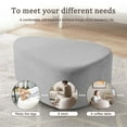 thumbnail image 4 of UIXE Rounded Triangle Ottoman Pebble Footstool Upholstered Coffee Side Tables for Living Room, Light Gray, 4 of 7