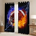 thumbnail image 2 of Homewish Rugby Sport Game Black Out Curtains,Football Lovers Curtains Pack of 2 (42x63 Each),Wbrown Orange Black Bedroom Curtains For Boys Kids,Super Cozy Room Decor, 2 of 6
