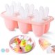 thumbnail image 1 of Molde para helado de silicona rosa, juego de 6 moldes para paletas con palito, mini molde para helado, molde para paletas de hielo, sorbete de helado casero, reutilizable, para yogur, sorbete y jugo, 1 of 5