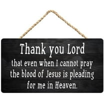 Zomyto Farmhouse Prayer Sign,Thank You Lord,Blood Of Jesus Pleading For Me,Rustic Wooden Hanging Sign 12X6 In Door Hanging Plaques