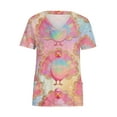 thumbnail image 6 of Feancey Womens Scrubs Tops Thanksgiving Print Nursing Uniforms Loose Fit Casual Short Sleeve V Neck Scrub Shirt Soft Stretch Working T-Shirts with Pockets Multicolor XL, 6 of 7