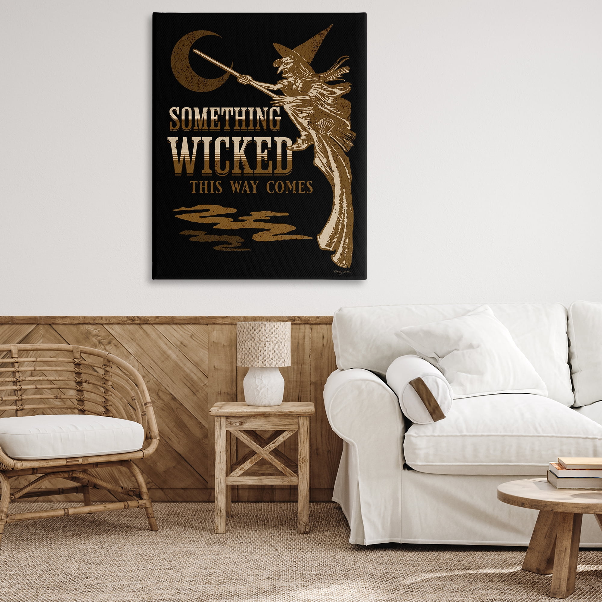 Stupell Industries Something Wicked Witch Holiday Painting Gallery Wrapped Canvas Art Print Wall Art, 36 x 48