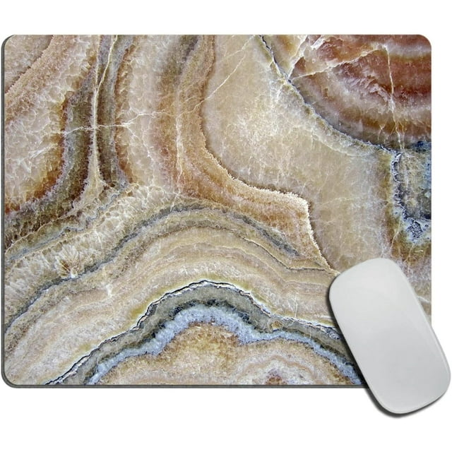 Marble Mouse Pad Surreal Onyx Stone Surface Pattern with Pale Blue Details Rectangular NonSlip Rubber MousePads for Office Home Laptop 9.5"x7.9"x0.12" Add Elegance to Your Workspace