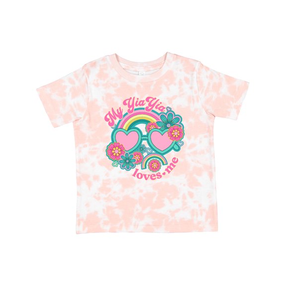 Inktastic My Yiayia Loves Me Grandchild Rainbow Girls Toddler T-Shirt