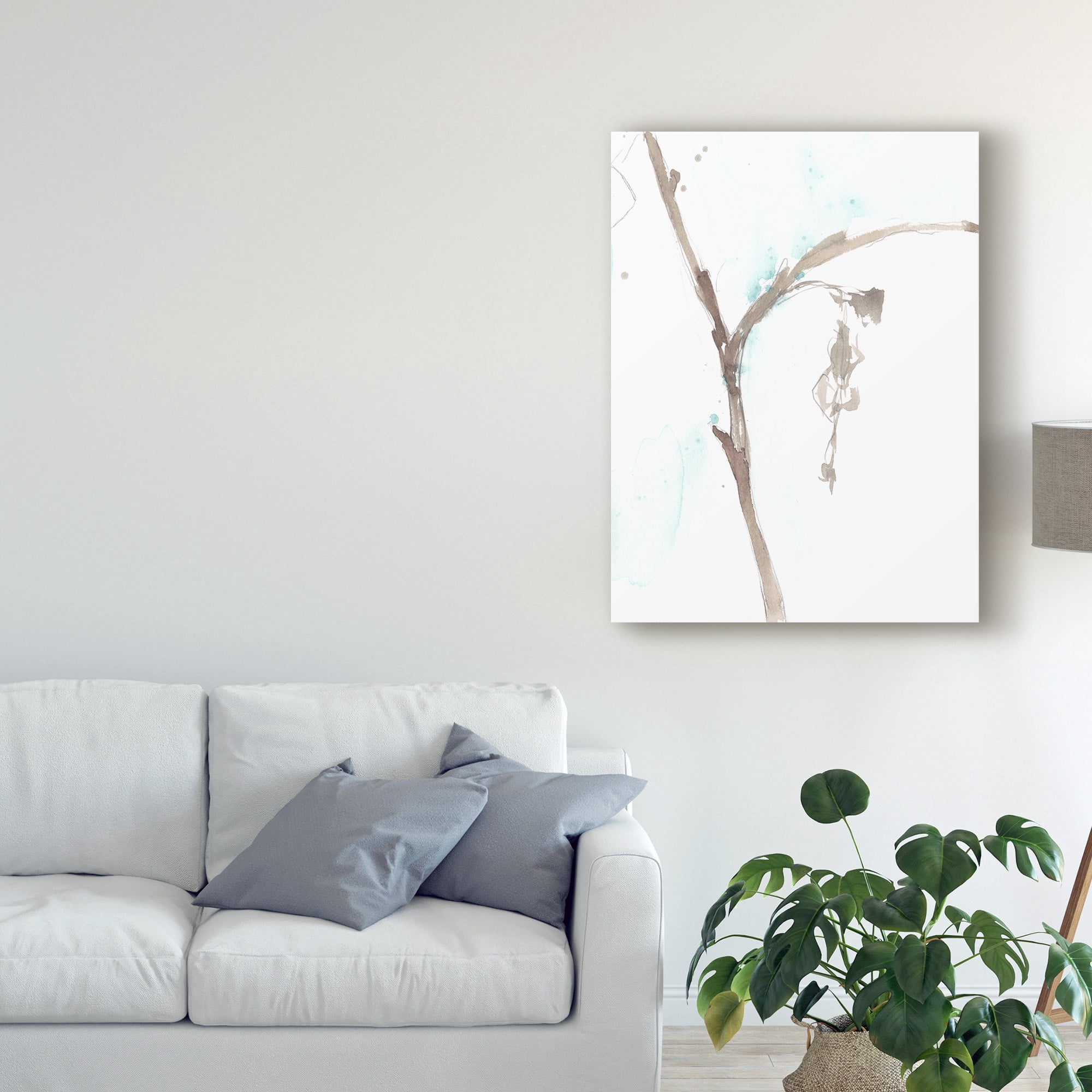 Trademark Fine Art 'Ginkgo on Dusty Teal VIII' Canvas Art by Jennifer Goldberger
