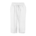 thumbnail image 2 of Juslio Women's Shorts Drawstring Cotton Linen Solid Casual Pockets Loose Comfy Shorts Women, 2 of 6