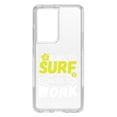 thumbnail image 1 of DistinctInk Clear Shockproof Hybrid Case for Galaxy S21 ULTRA 5G (6.8" Screen) - TPU Bumper Acrylic Back Tempered Glass Screen Protector - Born to Surf Forced to Work, 1 of 2