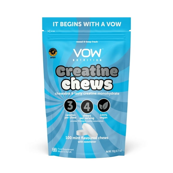 VOW Nutrition Creatine Monohydrate Chews, Mint, 100 Count