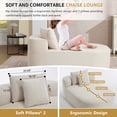 thumbnail image 3 of UHOMEPRO Oversized Chaise Lounge Sofa, Corduroy Chaise Lounge Chair with 46 Inch Wide Seat, Deep Seat Boneless Couch Floor Sofa Bed with 2 Pillows, No Assembly, White, 3 of 10