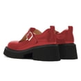 thumbnail image 3 of FSJ Women Classic Round Toe Strap Buckle Mary Jane Pumps Shoes Size 8 Red, 3 of 4