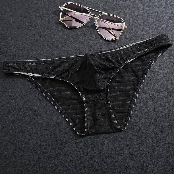 Calzoncillos transparentes de seda de hielo para hombre, ropa interior fina de cintura baja de malla, sexy, transpirable, de verano, pantalones de moda para jóvenes