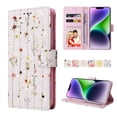 thumbnail image 3 of Compatible with iPhone 14 Plus Case Retro Gilded Flower PU Leather RFID Blocking Wallet Cover, 3 of 5