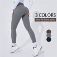 thumbnail image 2 of Mallas deportivas ultrafinas para mujer, pantalones de Yoga con realce, cintura alta, sensación desnuda, para correr, gimnasio, Verano, 2 of 4