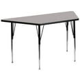 thumbnail image 1 of 29.5''W x 57.25''L Trapezoid Grey HP Laminate Activity Table - Standard Height Adjustable Legs, 1 of 5