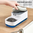 thumbnail image 4 of Wosthever Caja de esponja de doble capa para encimera de cocina, dispensador de líquido de prensa, organización, soporte de cepillo de fregado recargable Cocina y Comedor Blanco Wosthever HA064288-02, 4 of 6