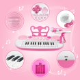 thumbnail image 3 of Piano teclado infantil Barhee de 31 teclas con micrófono y banquito, rosa, 3 of 7