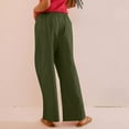 thumbnail image 4 of Hvyesh Women Low Waist Wide Pants Casual Drawstring Cotton Linen Pants Summer Loose Solid Beach Pants Workout Trouses, 4 of 9