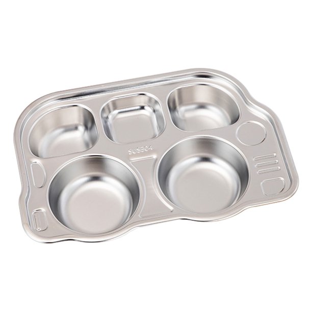 Viugreum Stainless Steel Divided Plates Unbreakable Dinner Plates for