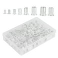 thumbnail image 3 of AMONIDA Threaded Rivet Nuts Rivet Nuts Aluminum Alloy Galvanized Flat Head Threaded Inserts Hardware Tools Galvanized Rivet Nuts, 3 of 8