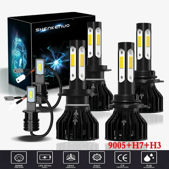 For Toyota Celica 2000-2005 Headlights,9005 HB3 High beam and H7 Low Beam Bulbs  H3 Fog light Bulbs,6pc