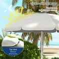 thumbnail image 4 of Heavy Duty High Wind Beach Umbrella Parasols with Top Vent & Adjustable Height, UV 40+ Protection Outdoor Sunshade Umbrellas Carry Bag for Patio Garden Pool Backyard, White, 4 of 6