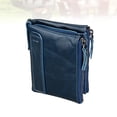thumbnail image 3 of Cartera de cuero con cremallera, estilo corto, multifuncional, para hombre (azul), 3 of 7