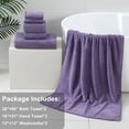 thumbnail image 2 of Jessy Home 6 Piece Towel Set Dark Purple Soft Bath Towel Set for Bathroom-2 Bath Towels, 2 Hand Towels, 2 Washcloths Highly Absorbent Bath Sheet for Hotel & Spa, 2 of 7