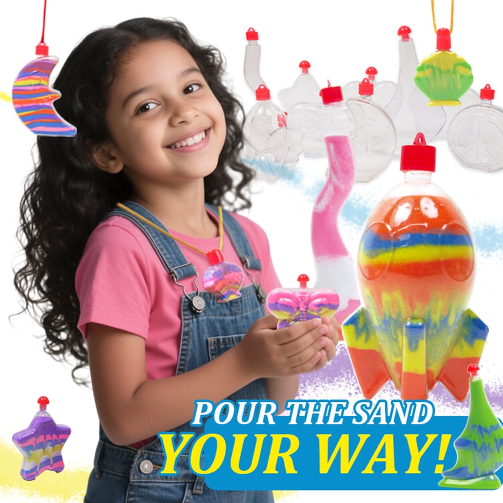 Toymingle Super Sand Art Kit - Design 10 Glow & Sparkle Bottles, Ages 6+