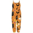 thumbnail image 4 of Odeerbi Toddler Girls Halloween Sleeveless Jumpsuit Strap Romper Kids Comfortable Cute Halloween Print Suspenders Leisure Long Pants Toddler Clothes Orange, 4 of 5