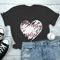 thumbnail image 2 of T-Shirt à Manches Courtes pour Femmes Femmes Liquidation T-Shirt en Chiffon pour Femmes T-Shirt de Baseball pour Femmes Amour Classique Col Rond Décontracté T-Shirt de Baseball à Manches Courtes, 2 of 7
