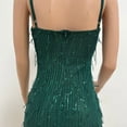 thumbnail image 6 of ManxiVoo Homecoming Dresses Women's Deep V Tassel Sling Wrap Hip Sequin Mid Length Dress Fall Dresses for Women 2023 Green1 L, 6 of 6