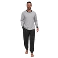 thumbnail image 4 of GIRUNS Men's Pajamas Set Long Sleeve Sleepwear Jogger Pants Soft Loungewear with Pockets Black XL, 4 of 7