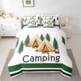 thumbnail image 2 of Erosebridal Literie Camping Heureux Taille Simple, Ensembles de Literie Véhicule Récréatif Taille Simple, Décor de Camping Dessin Animé, Réversible 7 Pcs, 2 of 5
