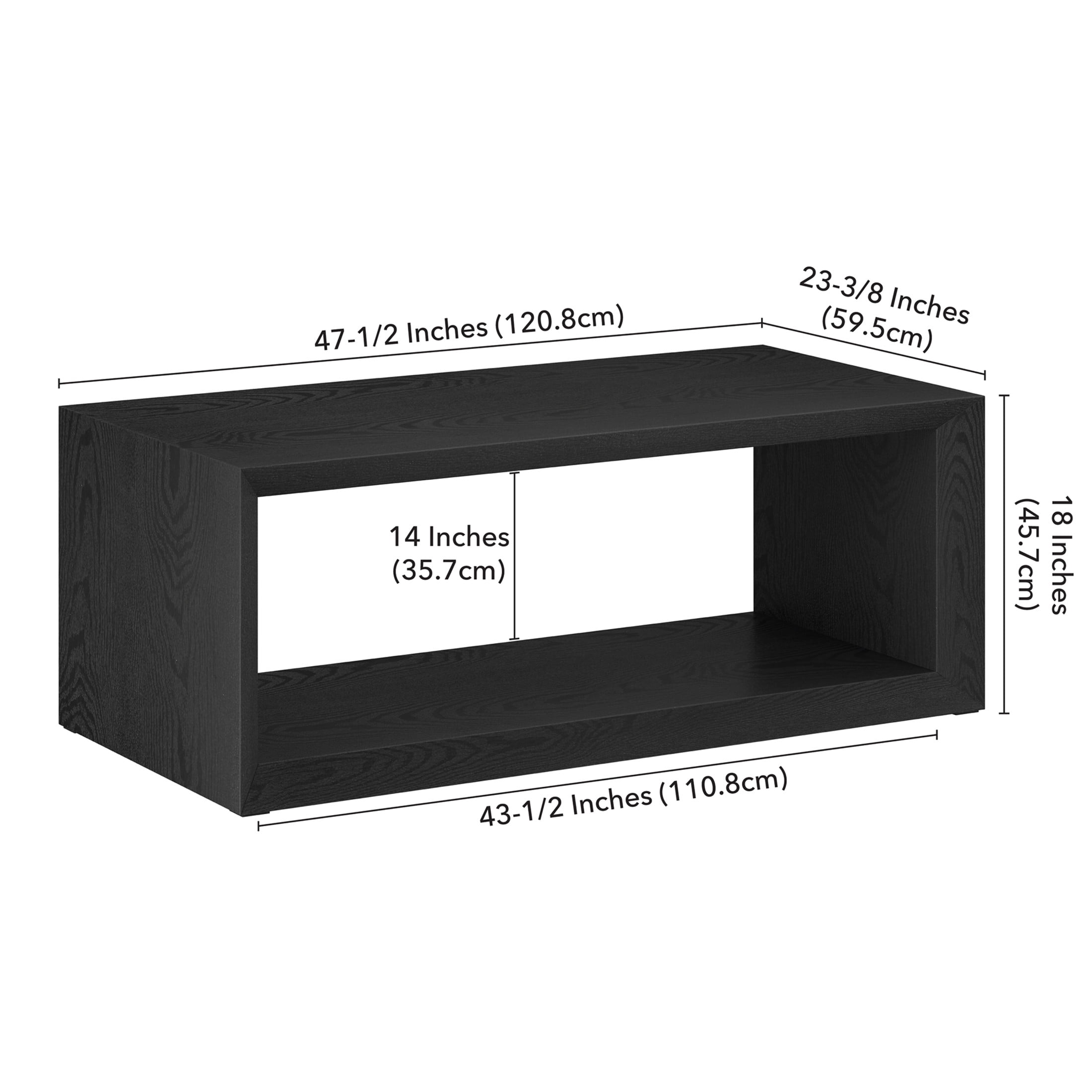 Evelyn&Zoe Osmond Easy Assembly Medium Density Fiberboard Coffee Table, Black Grain
