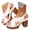 White, variant on Women's Platform Wedge Sandals Fashion Studded Crooss Strap Chunky High Heels Sling Back Open Toe Party Wedding Shoes Black Size 7
