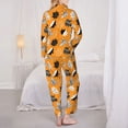 thumbnail image 3 of Bingfone Womens Pajama Sets Bold Black and White Leaves Orange Print,Long Sleeve Loungewear Pajamas Set-Medium, 3 of 8