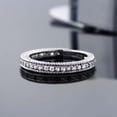 thumbnail image 5 of Gem Stone King 925 Sterling Silver White Created Sapphire Ring | 0.48 Cttw | Wedding Band Engagement Anniversary Promise Ring for Women (Size 9), 5 of 5