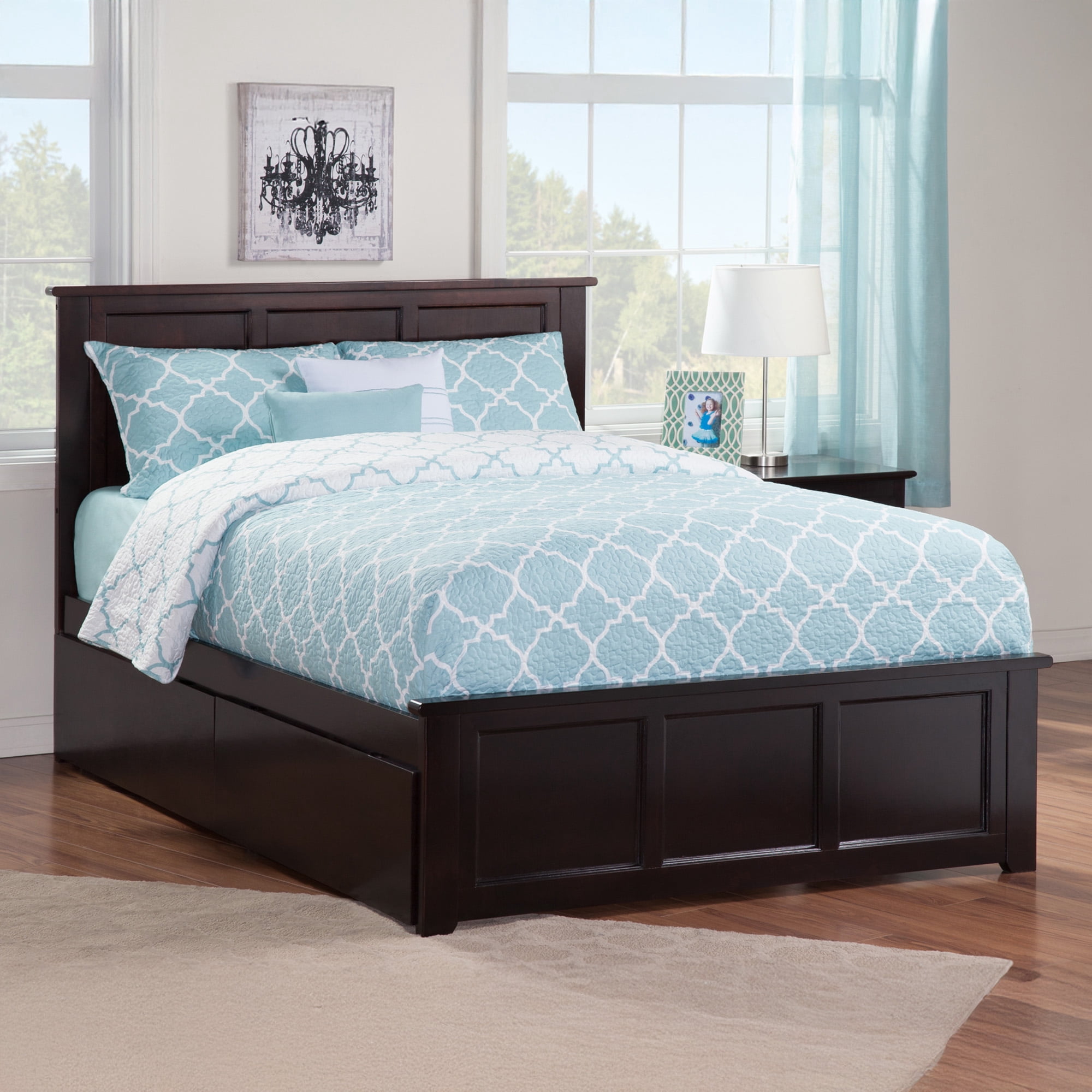 AFI Madison Full Platform Bed with Matching Footboard & Storage Drawers, Espresso