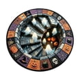 thumbnail image 6 of sruoe Halloween Creepy Visual Effect Round Floor Rug, Ghost Printed Polyester Doormat, Halloween Room Decor for Indoor Home Layout, Holiday Party, 6 of 6