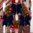 thumbnail image 4 of 15 Pcs Velvet Bows for Christmas Tree - 6 Inch Vintage Velvet Ribbon Christmas Bows for Gift Wrapping Xmas Tree Topper Bow Ornaments for Garland Wreath Bows Decor (Blue), 4 of 12