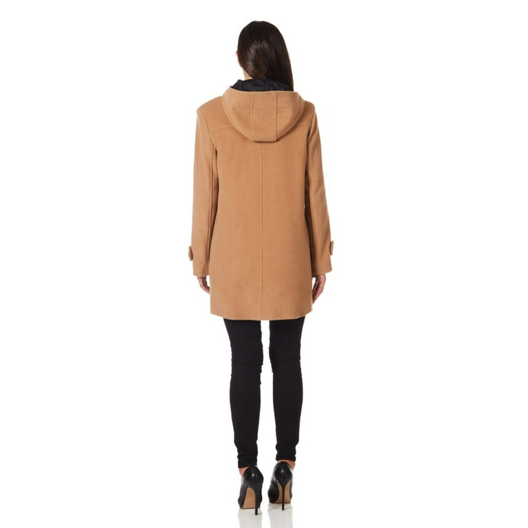 De La Creme Camel Womens Wool Cashmere Winter Hooded Duffle Coat Size 20 Walmart