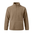 thumbnail image 5 of qafoshin Men's Fleece Half Zip Pullover Sweatshirts Fall Winter Casual Long Sleeve Solid Color Warm Tops, 5 of 7