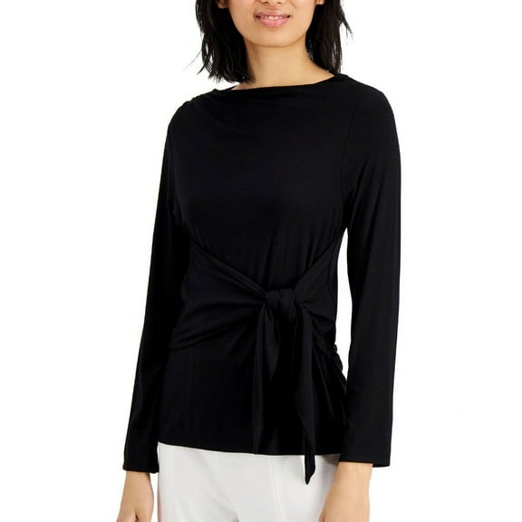 Alfani Tie-Front Long-Sleeve Top, Created for Macy's - XXL