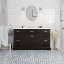 Aria 60" Single Bathroom Vanity with Chocolate Cabinet and Carrara Marble Top