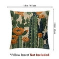 thumbnail image 4 of Cactus Pillow Covers Decorative Green Succulent Cactus and Orange Flowers  Square Pillow Case for Men/Women /- Light Green and Orange, 4 of 7