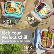 Bentgo Chill Kids Leak-Proof Lunch Box - 4-Compartment Bento Box with Built-In Ice Pack, 3.3 Cup Capacity, PFAS & BPA-Free, Microwave & Dishwasher Safe, Ideal Size for Ages 3 to 7 (Gray)