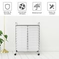 thumbnail image 6 of Costway 20 Drawers Rolling Cart Storage Scrapbook Paper Studio Organizer Bins Clear White, 6 of 10