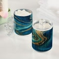 thumbnail image 4 of 2 Pack Bathroom Canisters Transparent Storage Jar for Cotton Ball, Swab, Floss Blue and Gold Ocean, 4 of 6
